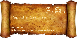 Paprika Szilvia névjegykártya